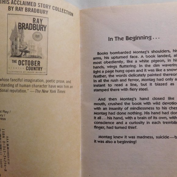 Ray Bradbury FAHRENHEIT 451 The 50th Anniversary Edition Paperback Book - Picture 3 of 6